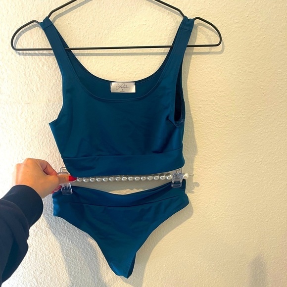 LAINA Rauma Ocean Teal High Jump Kini Set Bikini - Picture 2 of 15